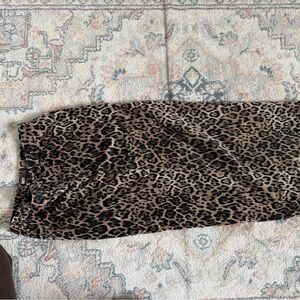 Wayf Leopard Print Satin Maxi Skirt - Brown Black
